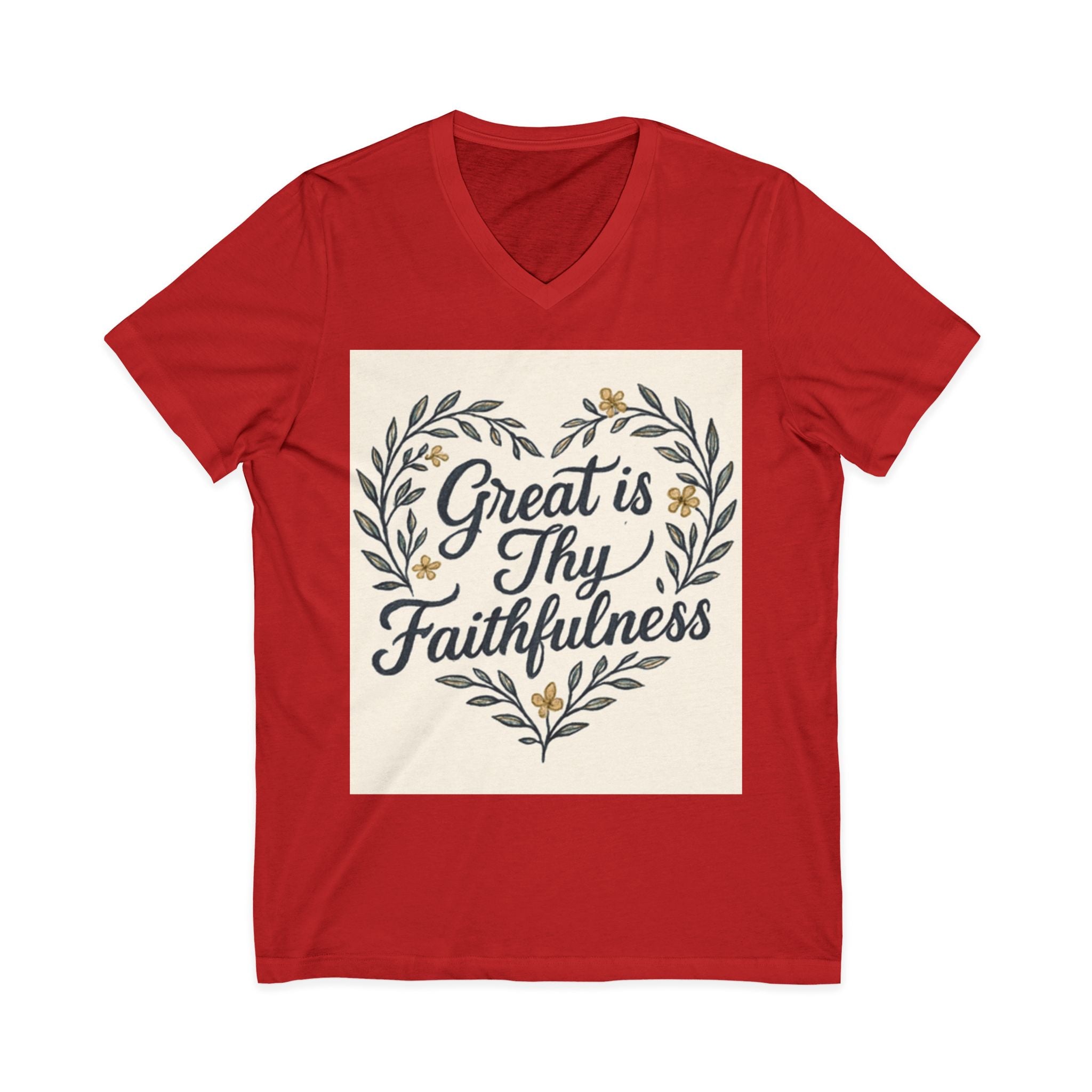 Faithfulness V-Neck Tee, Biblical Quote, Christian Apparel