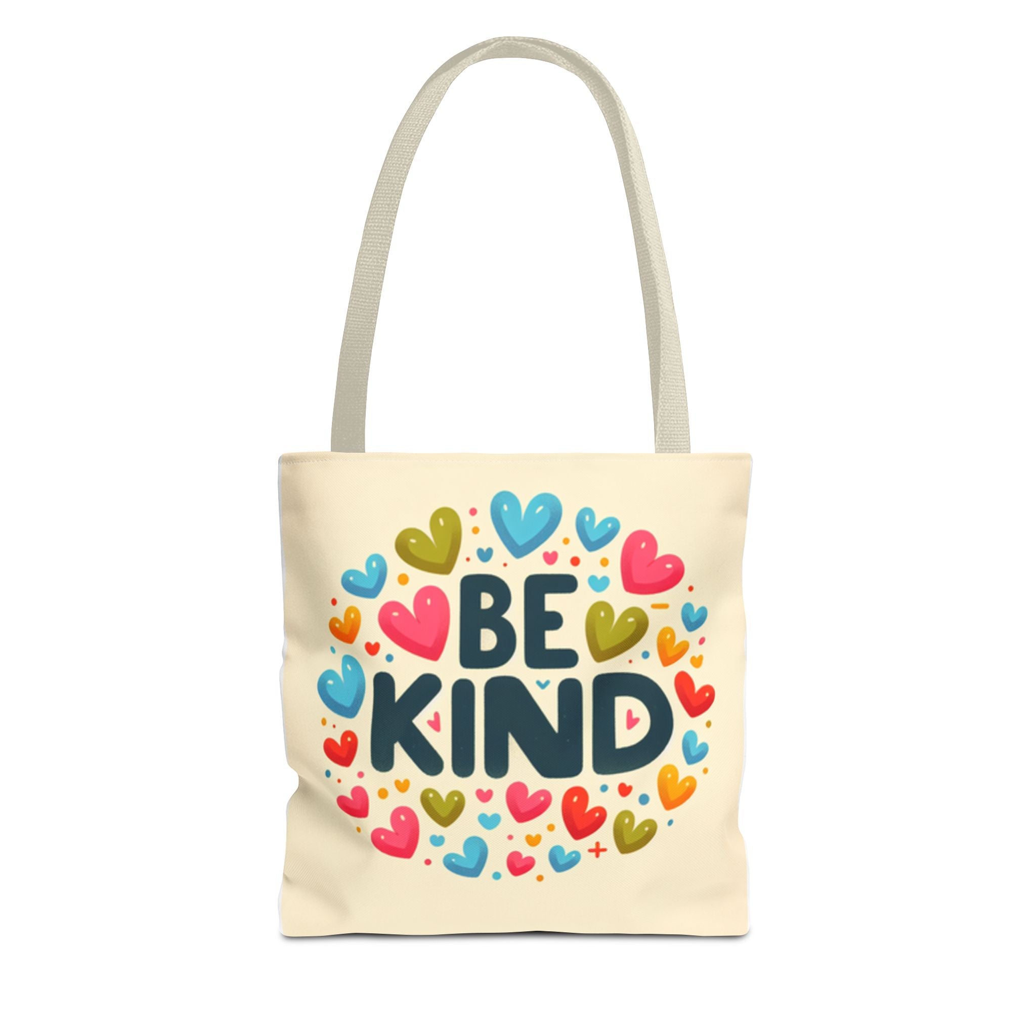 "Be Kind" Tote Bag - Colorful Heart Design, Motivational Accessory