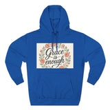 Grace is Enough Floral Hoodie, Cozy Gift for Mom, Faith-Based Clothing