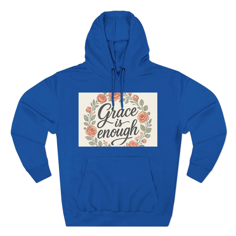 Grace is Enough Floral Hoodie, Cozy Gift for Mom, Faith-Based Clothing