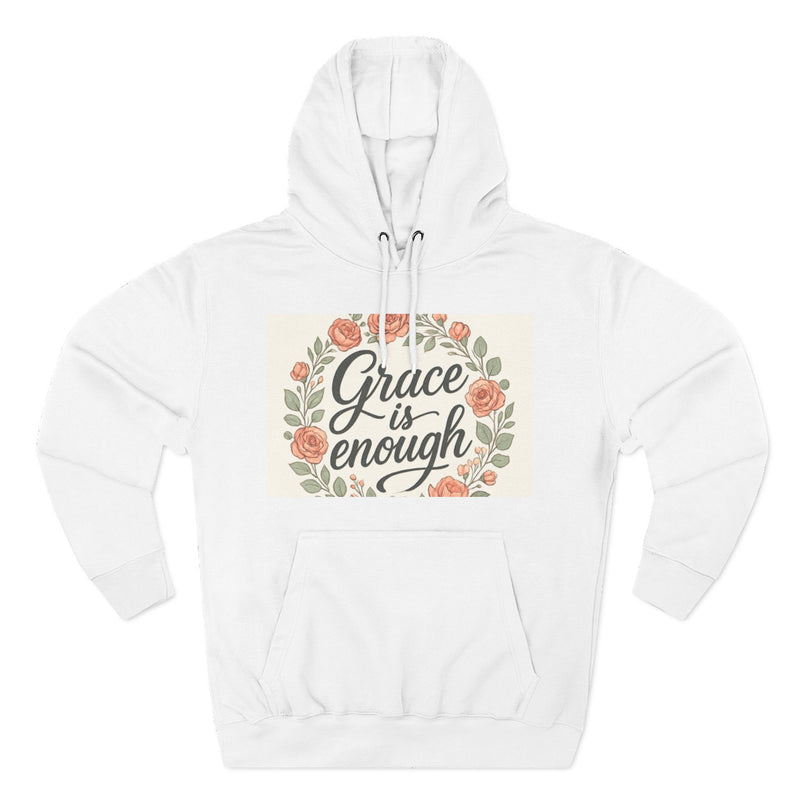 Grace is Enough Floral Hoodie, Cozy Gift for Mom, Faith-Based Clothing