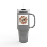 Floral Insulated Travel Mug, 40oz - Love like Jesus Tumbler, Blessed Drinkware