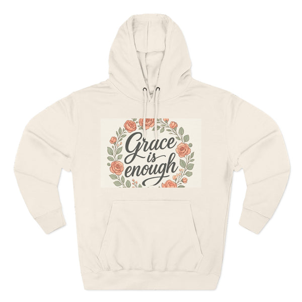 Grace is Enough Floral Hoodie, Cozy Gift for Mom, Faith-Based Clothing