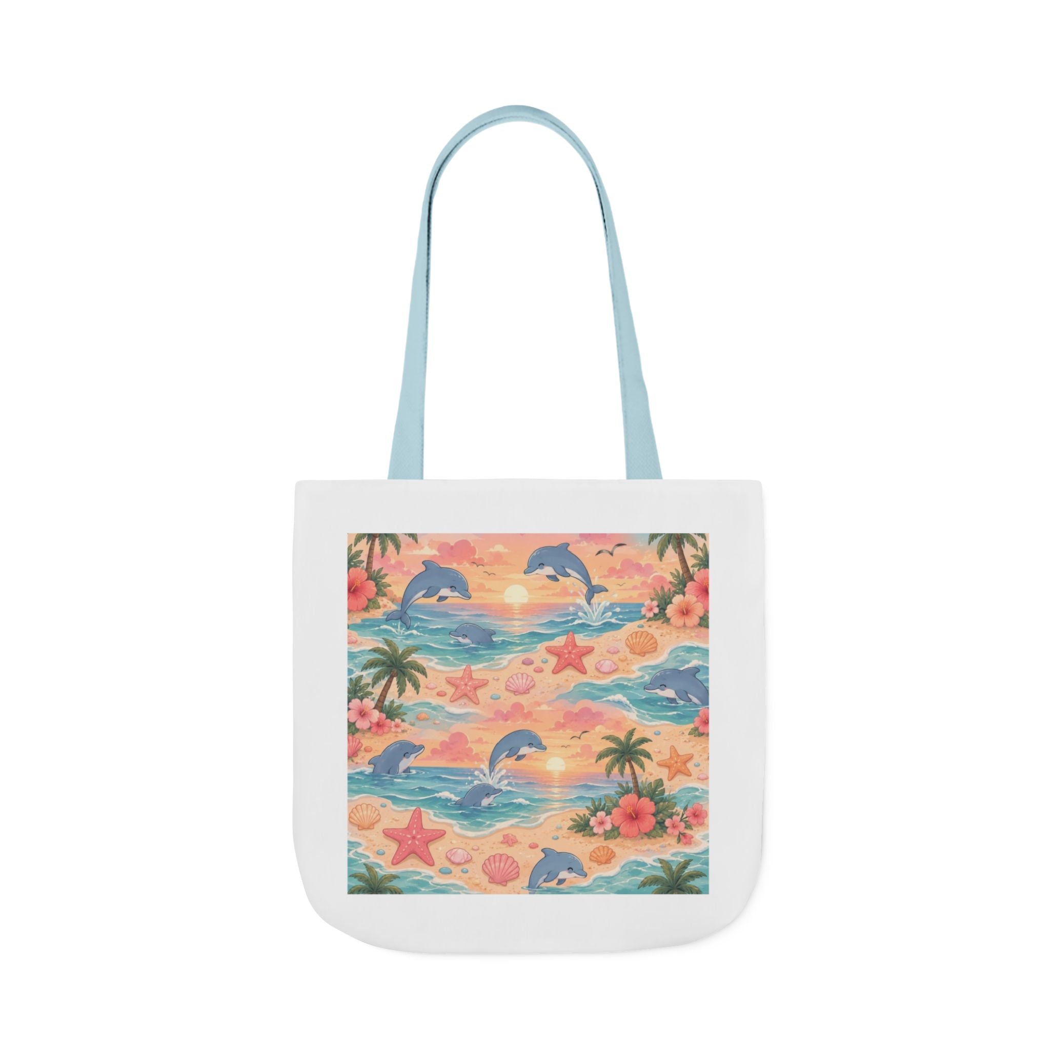 Tote Bag — Retro Tropical Dolphin Beach Print