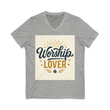 Worship Lover Tee, V Neck Shirt, Praise and Worship Printify