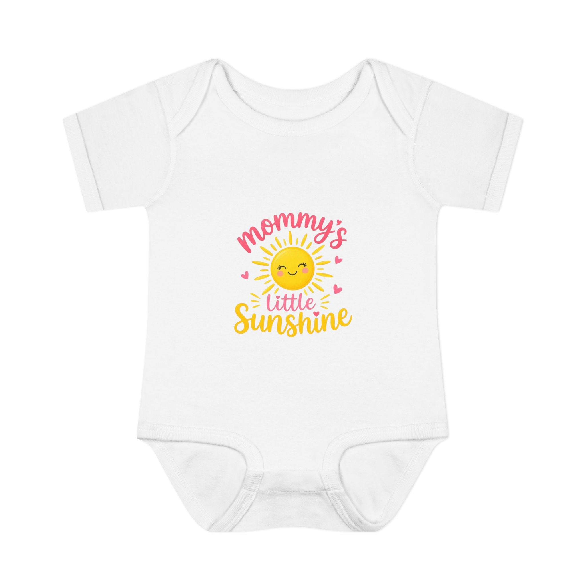 mommy's little sunshine bodysuit with cheerful sun graphic, perfect for infants and newborns