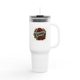 Floral Insulated Travel Mug 40 oz - Amazing Grace Design, Gift for Her Printify