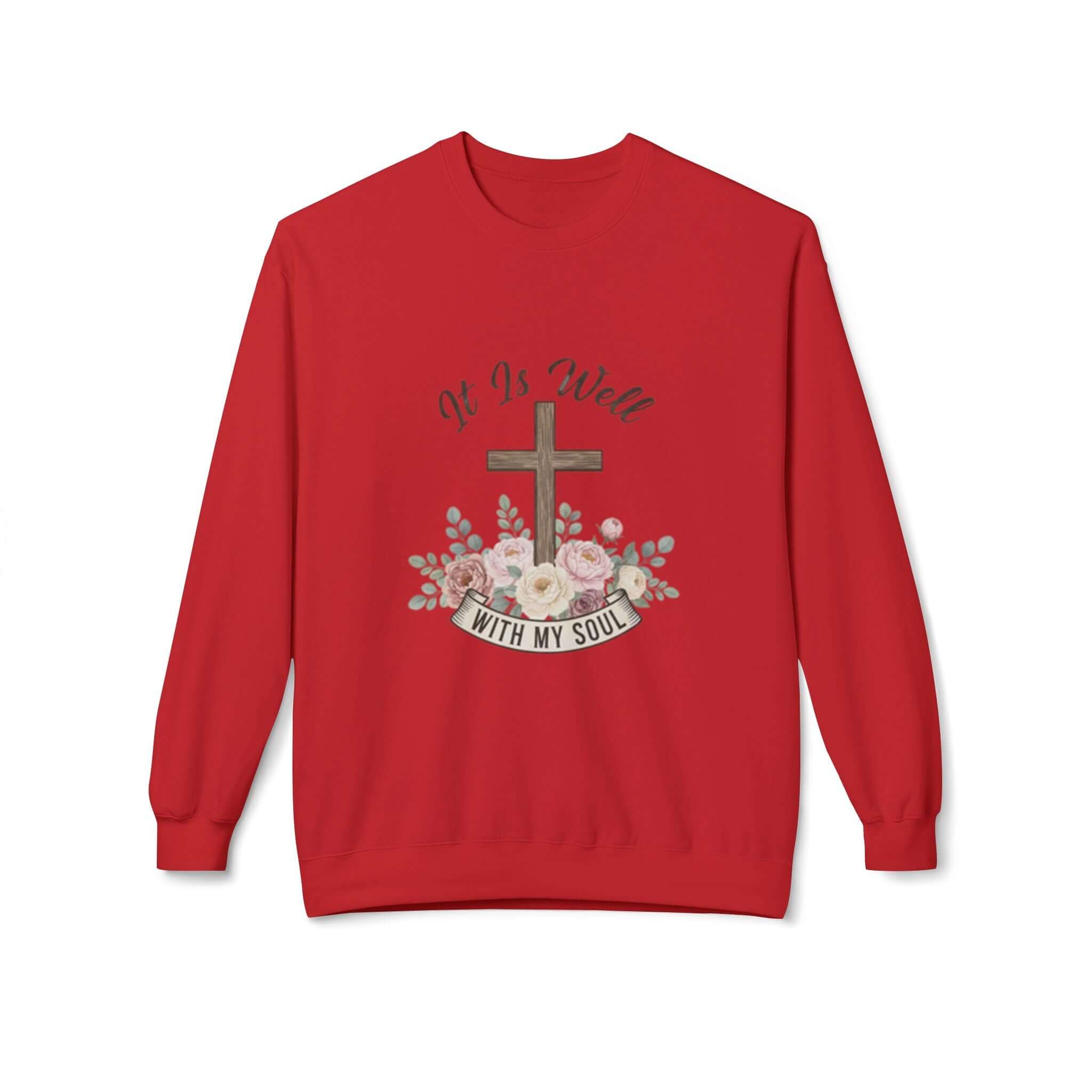 christian sweatshirt red Easter Christian Crewneck
