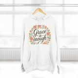 Grace is Enough Floral Hoodie, Cozy Gift for Mom, Faith-Based Clothing