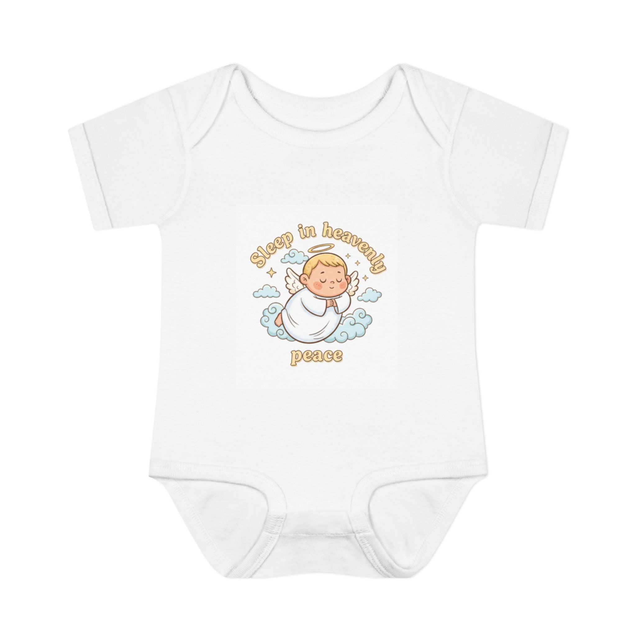 Infant Bodysuit – "Sleep in Heavenly Peace" Memorial Angel Wings Baby Onesie