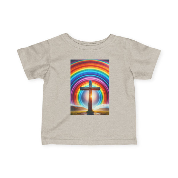 Rainbow Cross Infant Tee, Christian baby shirt