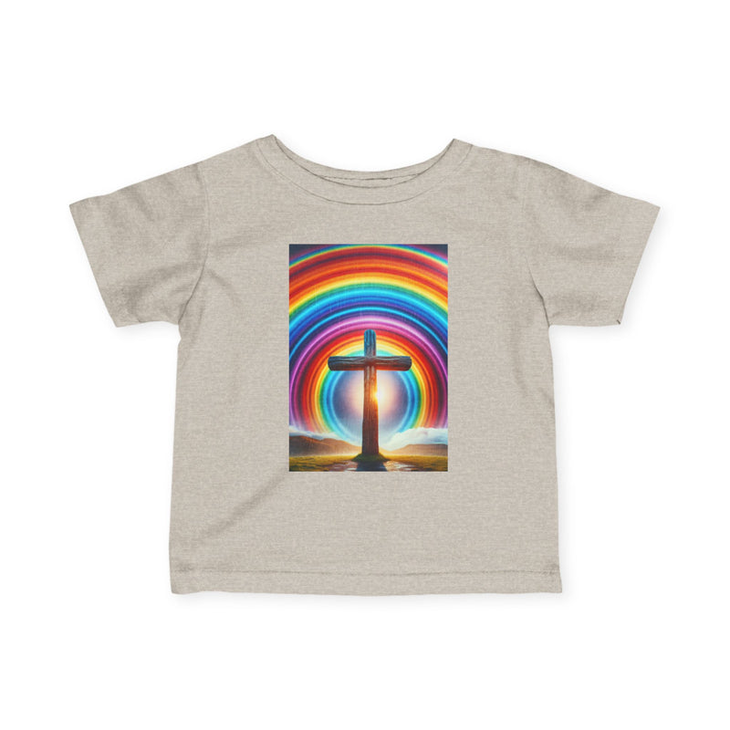 Rainbow Cross Infant Tee, Christian baby shirt