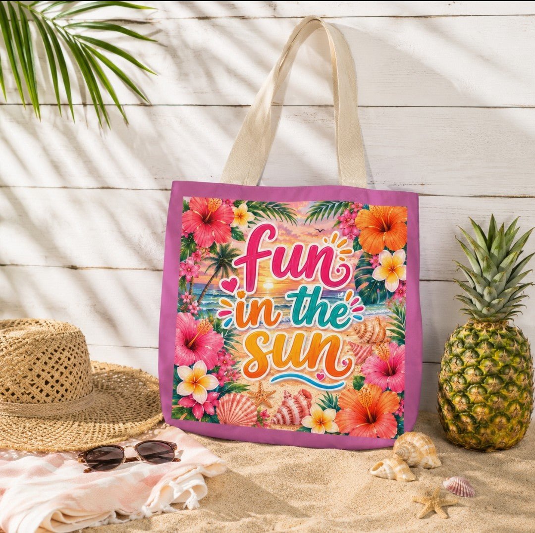 Fun in the Sun Floral Canvas Tote - faithcovenant