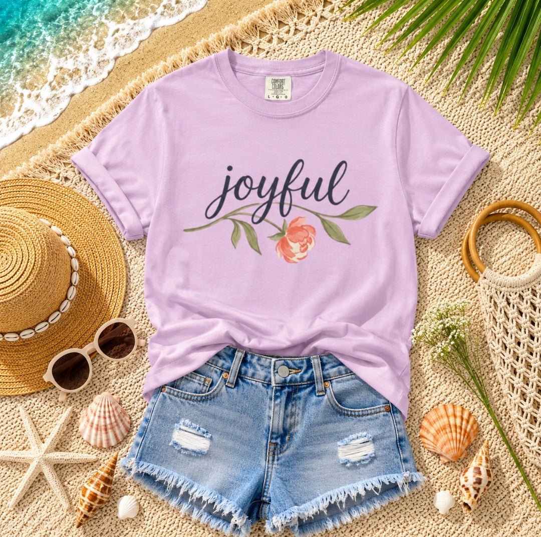 Joyful Flower T-Shirt — Floral Graphic Tee - faithcovenant