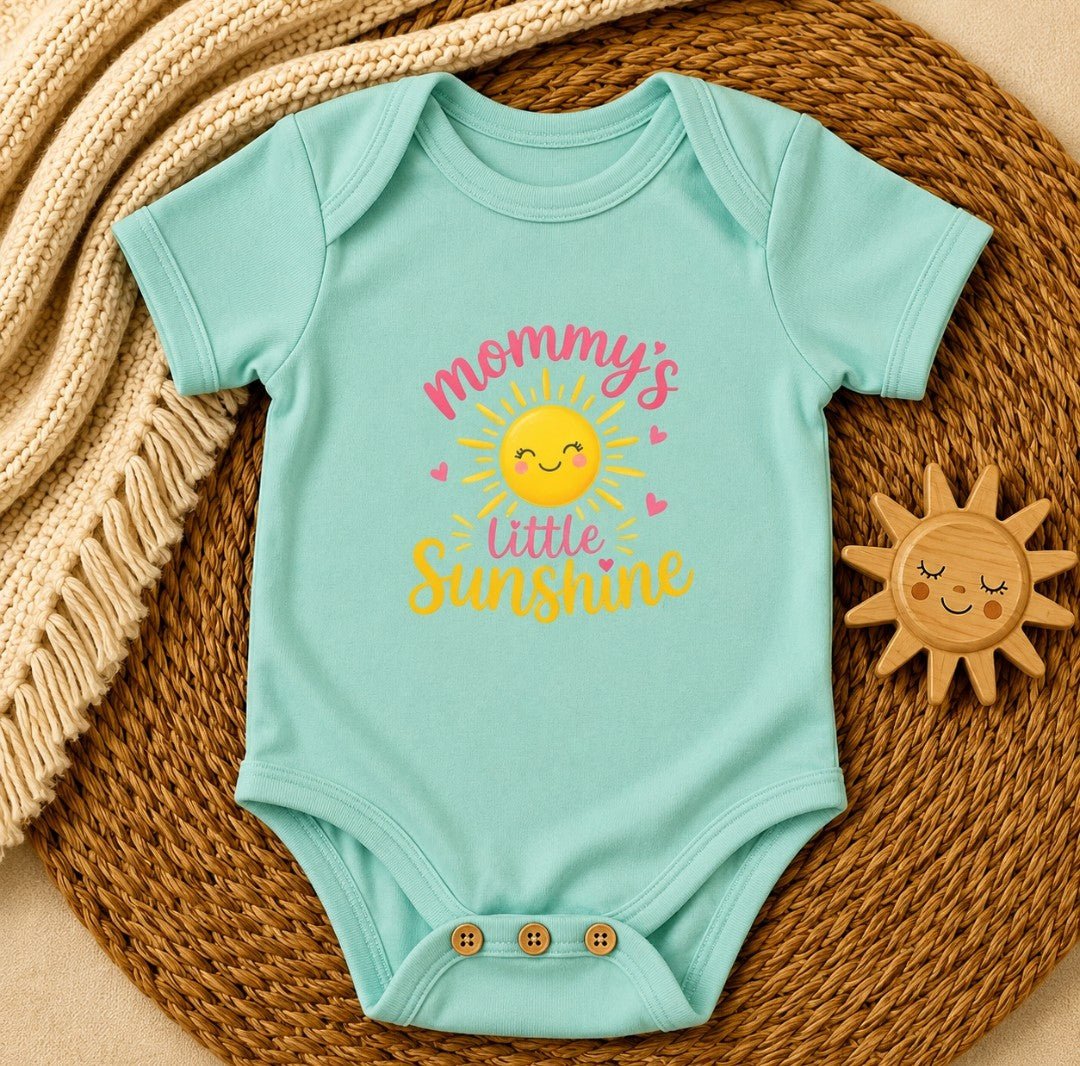 Baby Bodysuit - "Mommy's Little Sunshine" Cute Sun Graphic Infant Onesie - faithcovenant