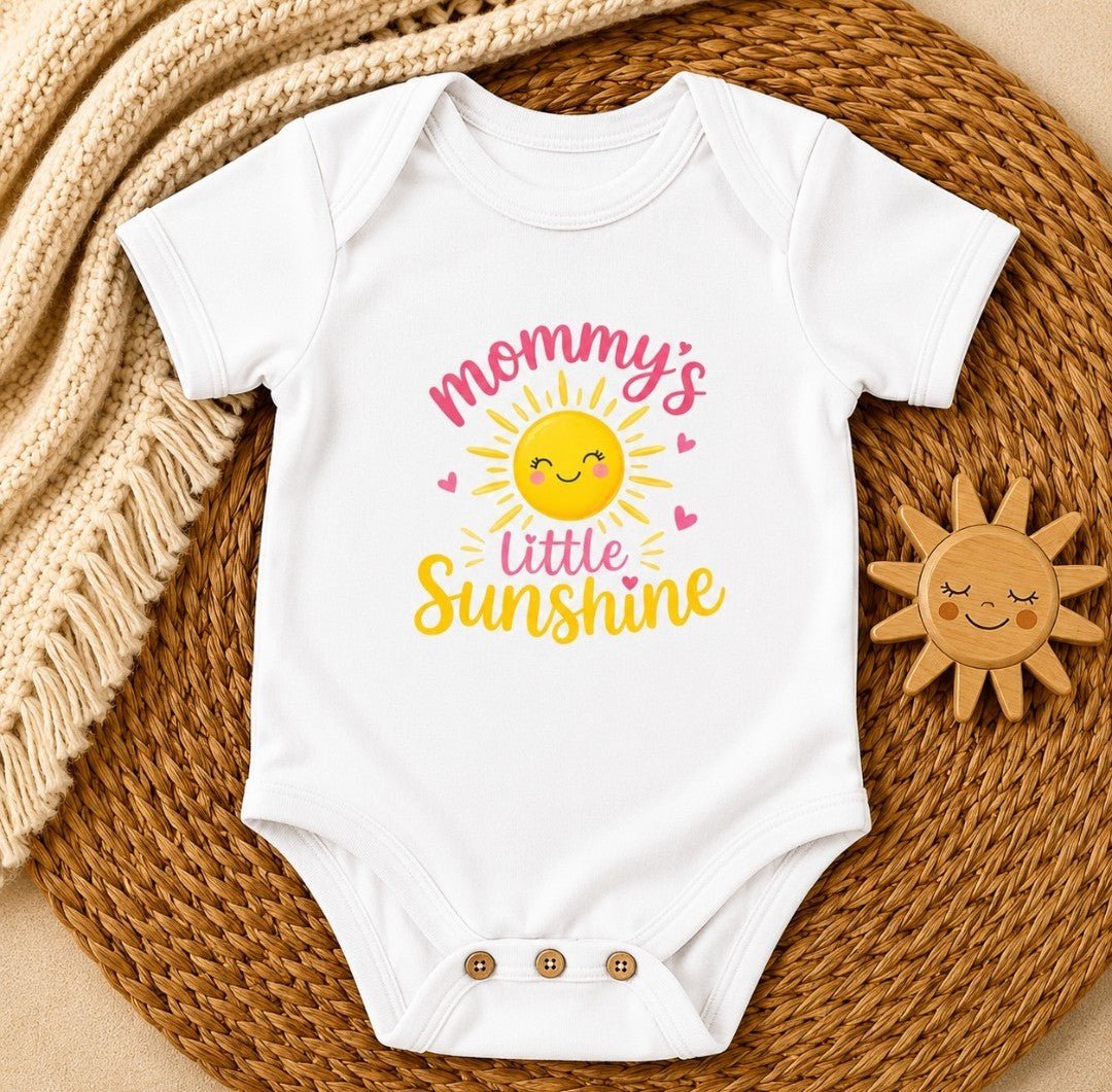 Baby Bodysuit - "Mommy's Little Sunshine" Cute Sun Graphic Infant Onesie - faithcovenant