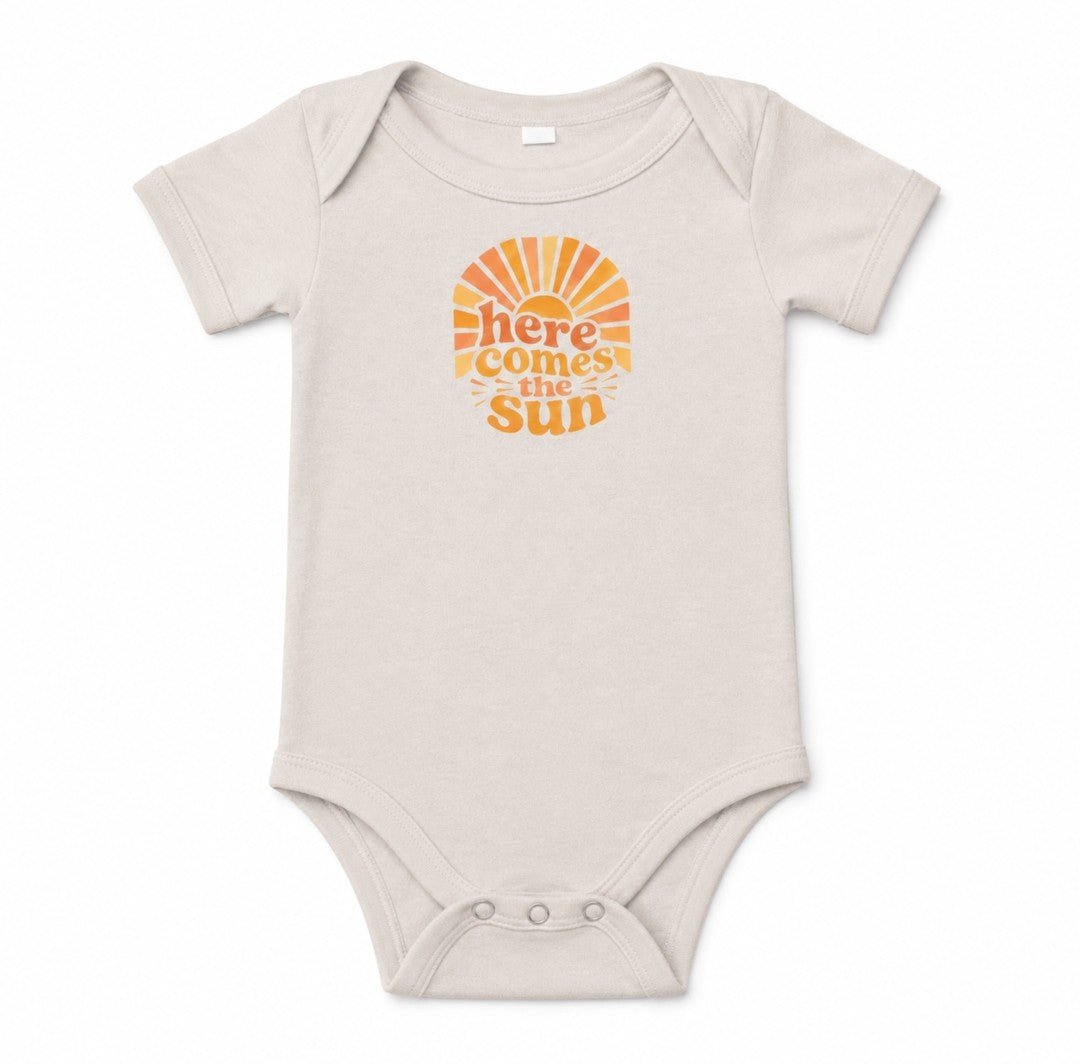 Here Comes The Sun Infant One-Piece — Cute Baby Bodysuit - faithcovenant
