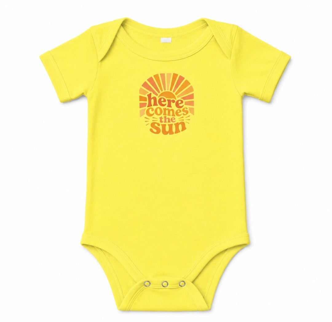 Here Comes The Sun Infant One-Piece — Cute Baby Bodysuit - faithcovenant