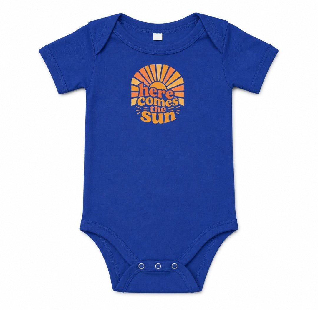 Here Comes The Sun Infant One-Piece — Cute Baby Bodysuit - faithcovenant