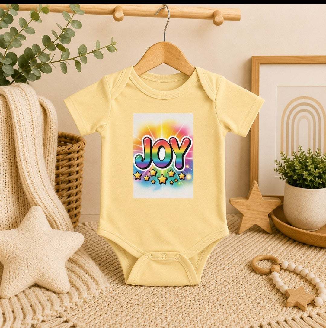 Colorful Joy Infant Bodysuit onesie for babies made of soft cotton blend fabric