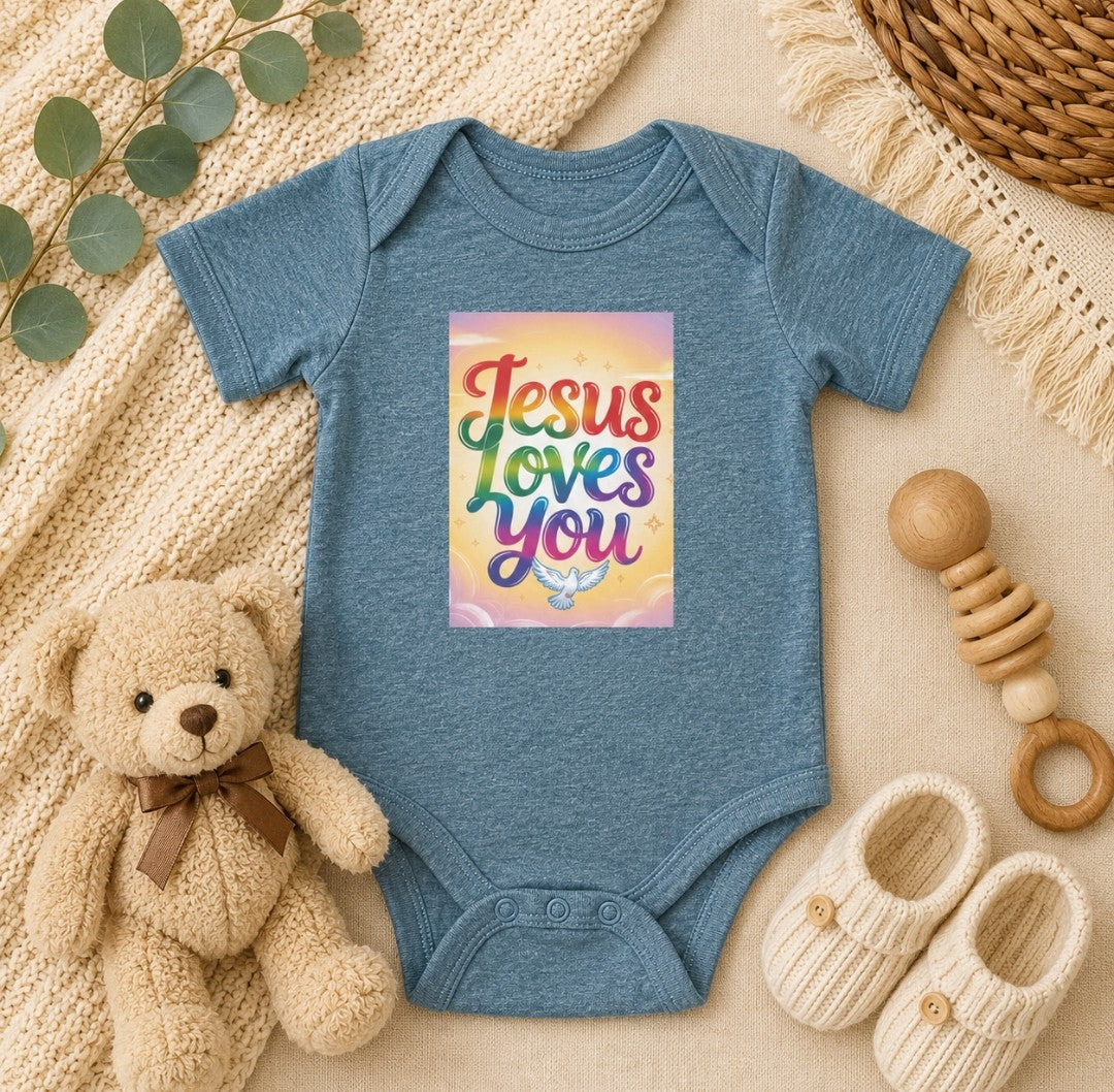 Jesus Loves You Infant Bodysuit, Baby Bodysuit, Cute Onesie