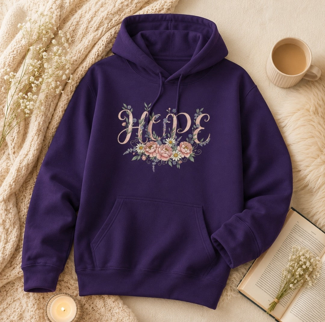 Hope Floral Faith Hoodie — Inspirational Scripture-Inspired Sweatshirt