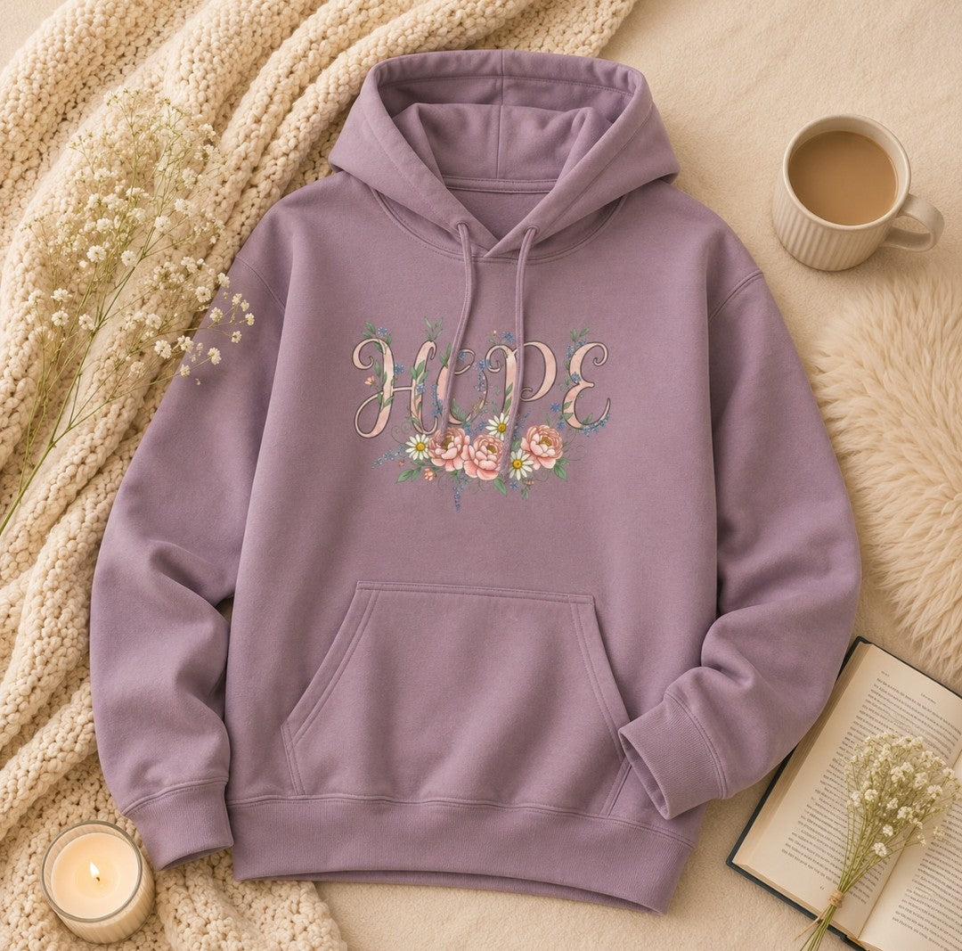 Hope Floral Faith Hoodie — Inspirational Scripture-Inspired Sweatshirt