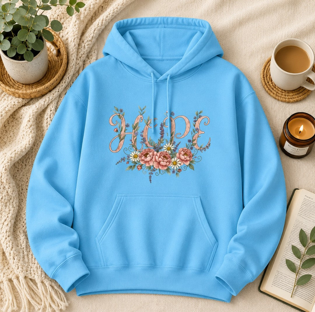 Hope Floral Faith Hoodie — Inspirational Scripture-Inspired Sweatshirt