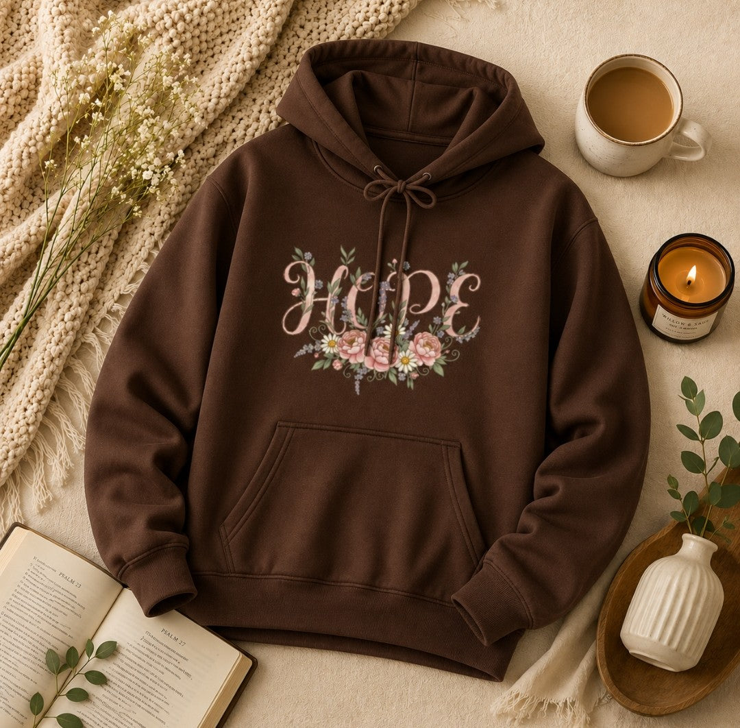 Hope Floral Faith Hoodie — Inspirational Scripture-Inspired Sweatshirt