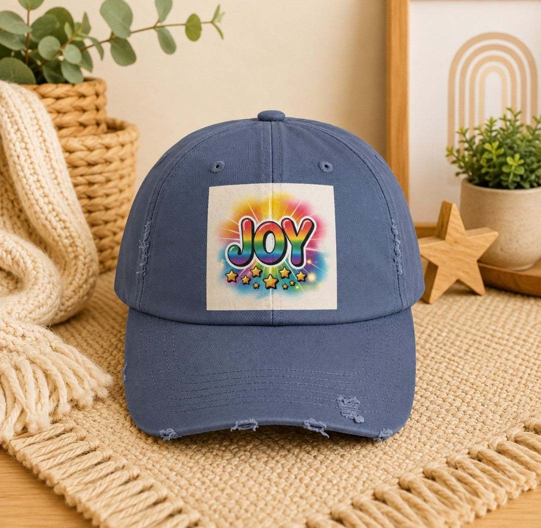 Joy Distressed Cap vintage cotton twill casual hat with distressed look