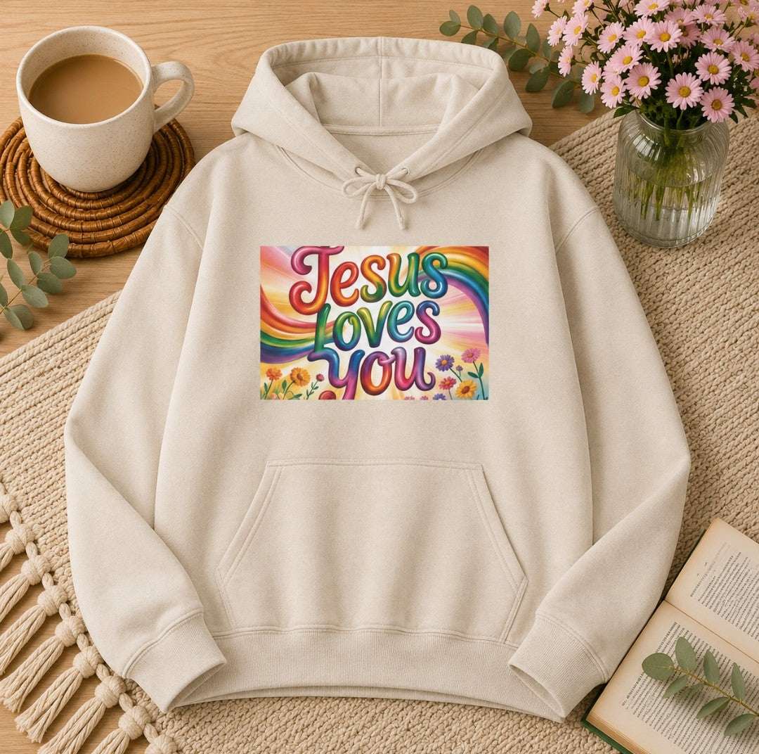 Jesus Loves You Hoodie, Faith Sweatshirt, Faith Hoodie, Christian Apparel - faithcovenant