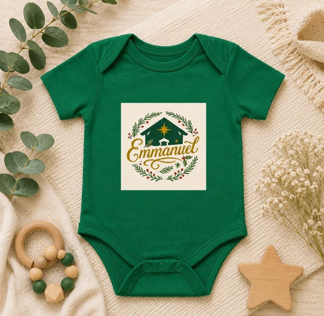 Emmanuel Christmas Infant Bodysuit — Baby Rib Onesie, 'Emmanuel' Holiday Gift - faithcovenant