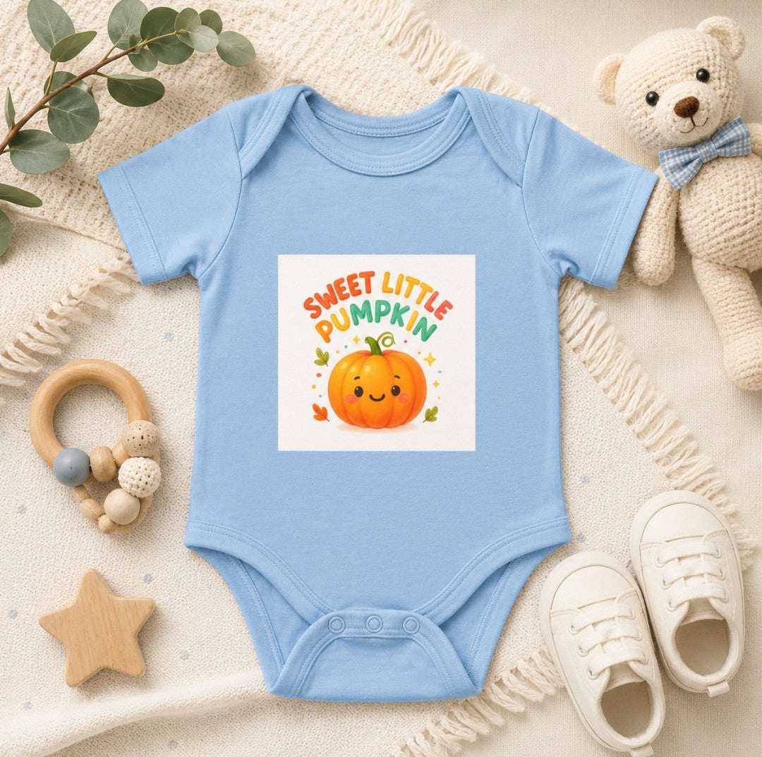 Infant Bodysuit - "Sweet Little Pumpkin" Cute Fall Baby Onesie - faithcovenant