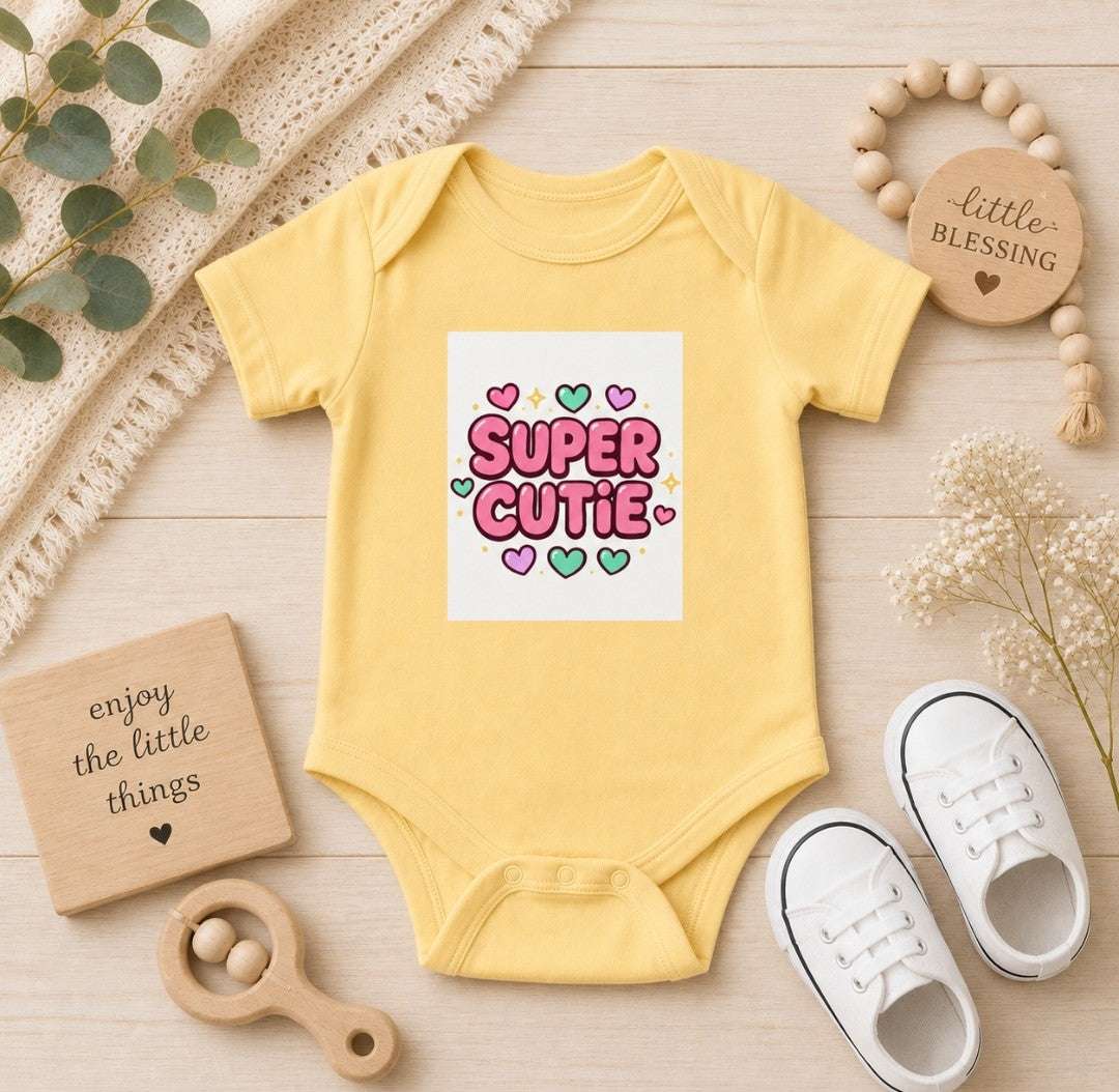 Girls Super Cutie Bodysuit, Baby Girl Outfit, Baby Shower Gift - faithcovenant