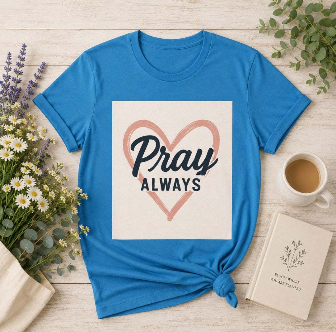Pray Always T-Shirt, Faith Apparel, Inspirational Tee - faithcovenant