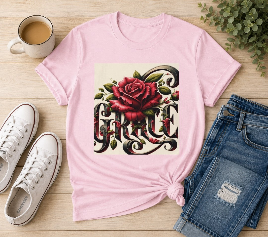 Grace Rose T-Shirt, Faith Shirt, Christian Apparel
