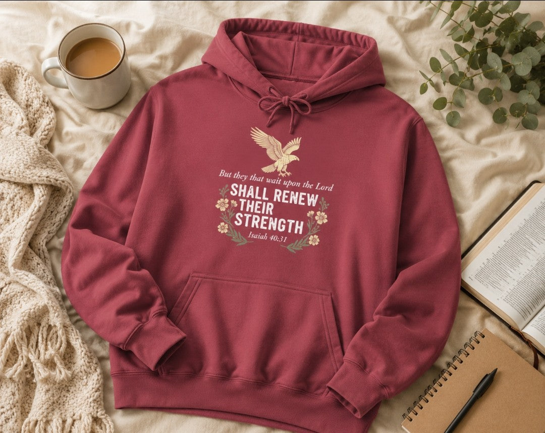 Wait Upon The Lord Hoodie — Isaiah 40:31 Faith Hoodie