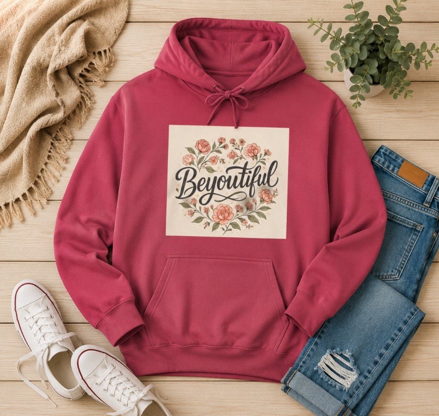 Beyoutiful Floral Hoodie, Comfortable Hoodie, Floral Design - faithcovenant