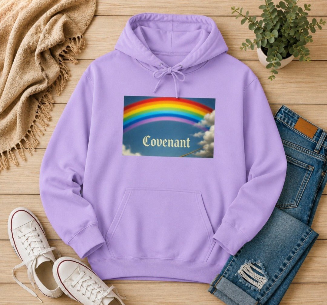 Covenant Rainbow Hoodie, Faith Hoodie, Everyday Wear - faithcovenant