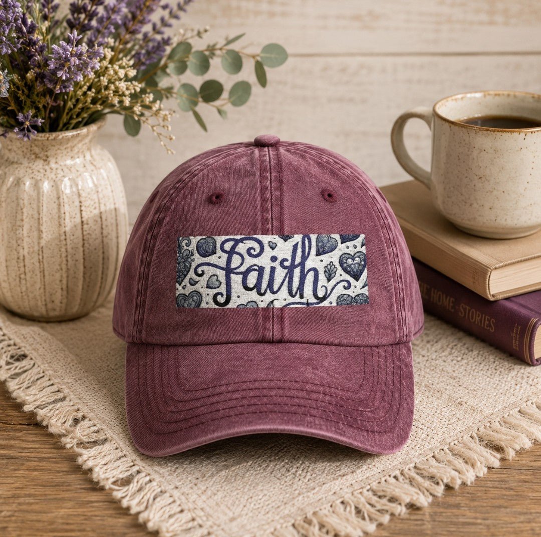 Embroidered Cap - Faith Vintage Design, Faith Apparel, Women's Cap - faithcovenant