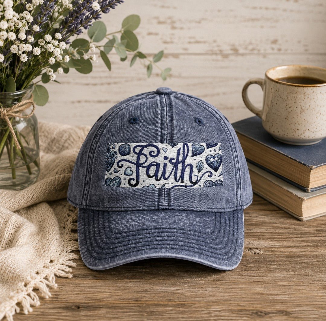 Embroidered Cap - Faith Vintage Design, Faith Apparel, Women's Cap - faithcovenant