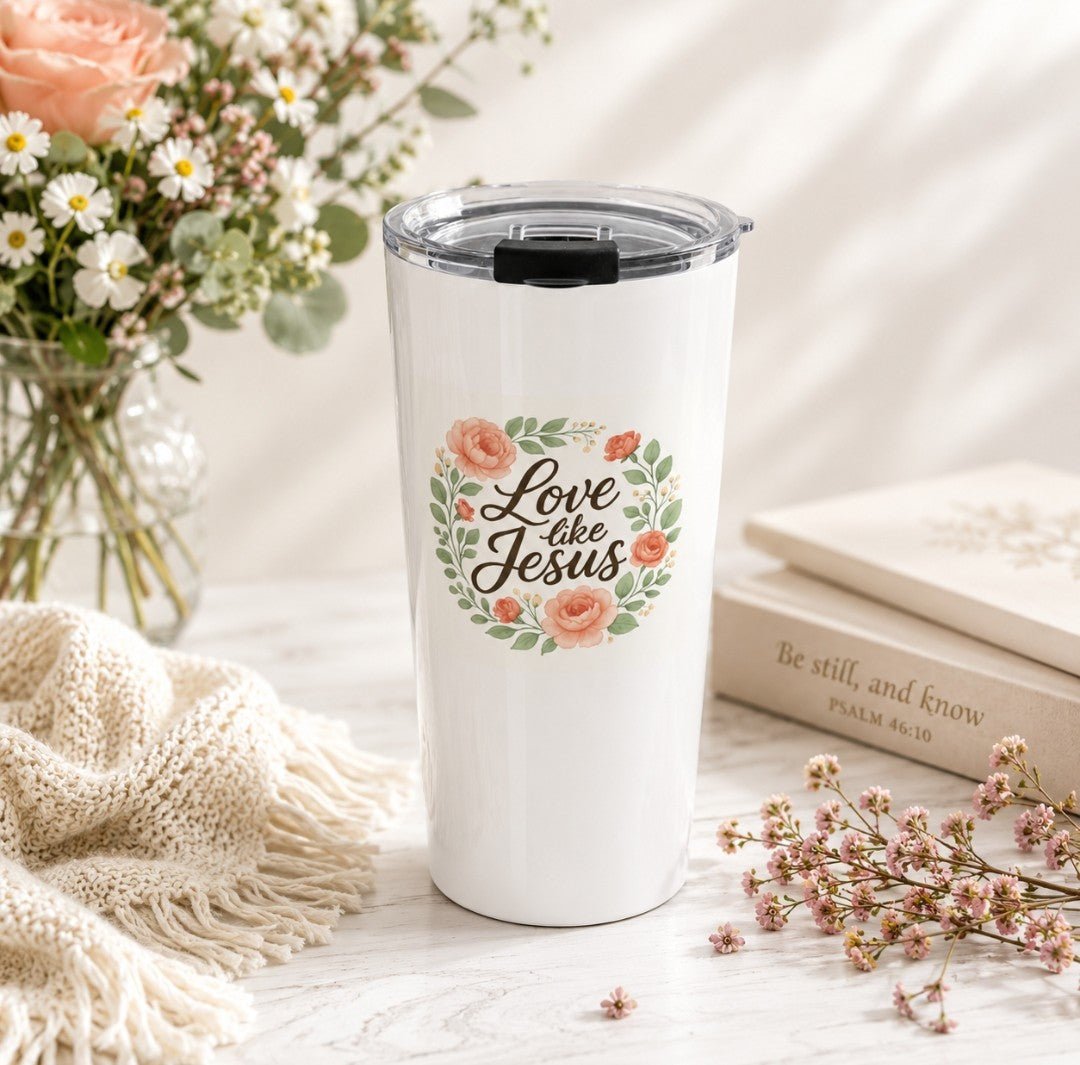 Love like Jesus 20oz Tumbler, Faith Tumbler, Christian Tumbler - faithcovenant