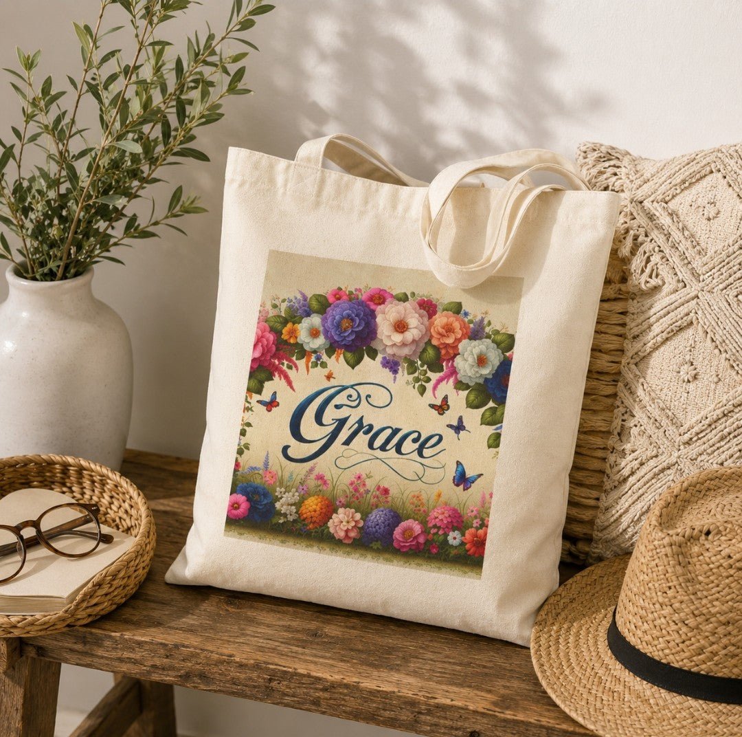 Grace Tote Bag, Everyday bag, Gift for Her - faithcovenant