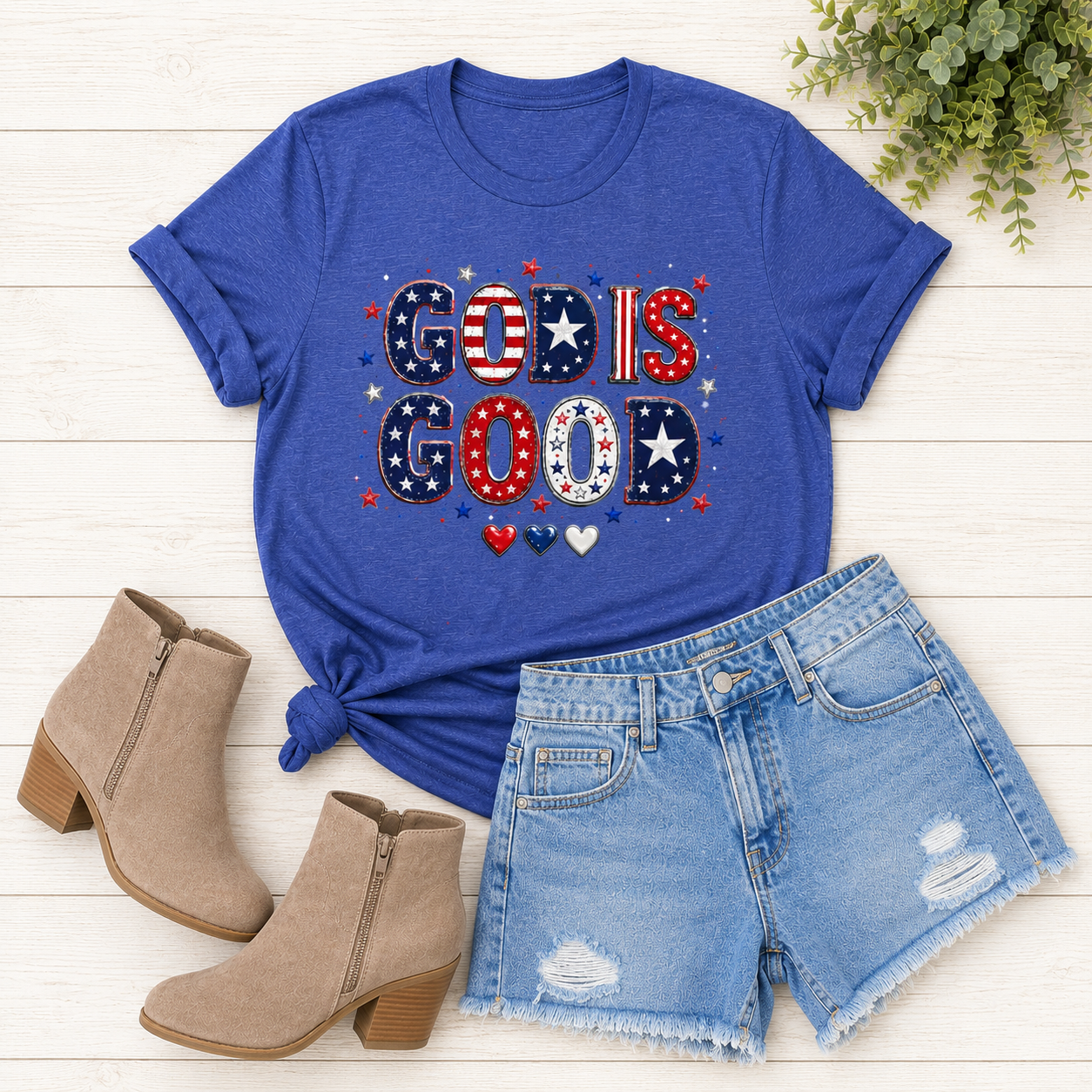 God Is Good Patriotic Tee — Faith & USA Flag Graphic T-Shirt