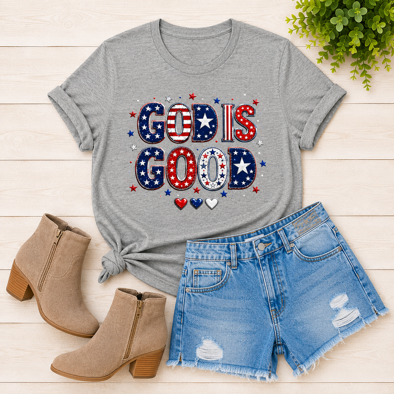 God Is Good Patriotic Tee — Faith & USA Flag Graphic T-Shirt