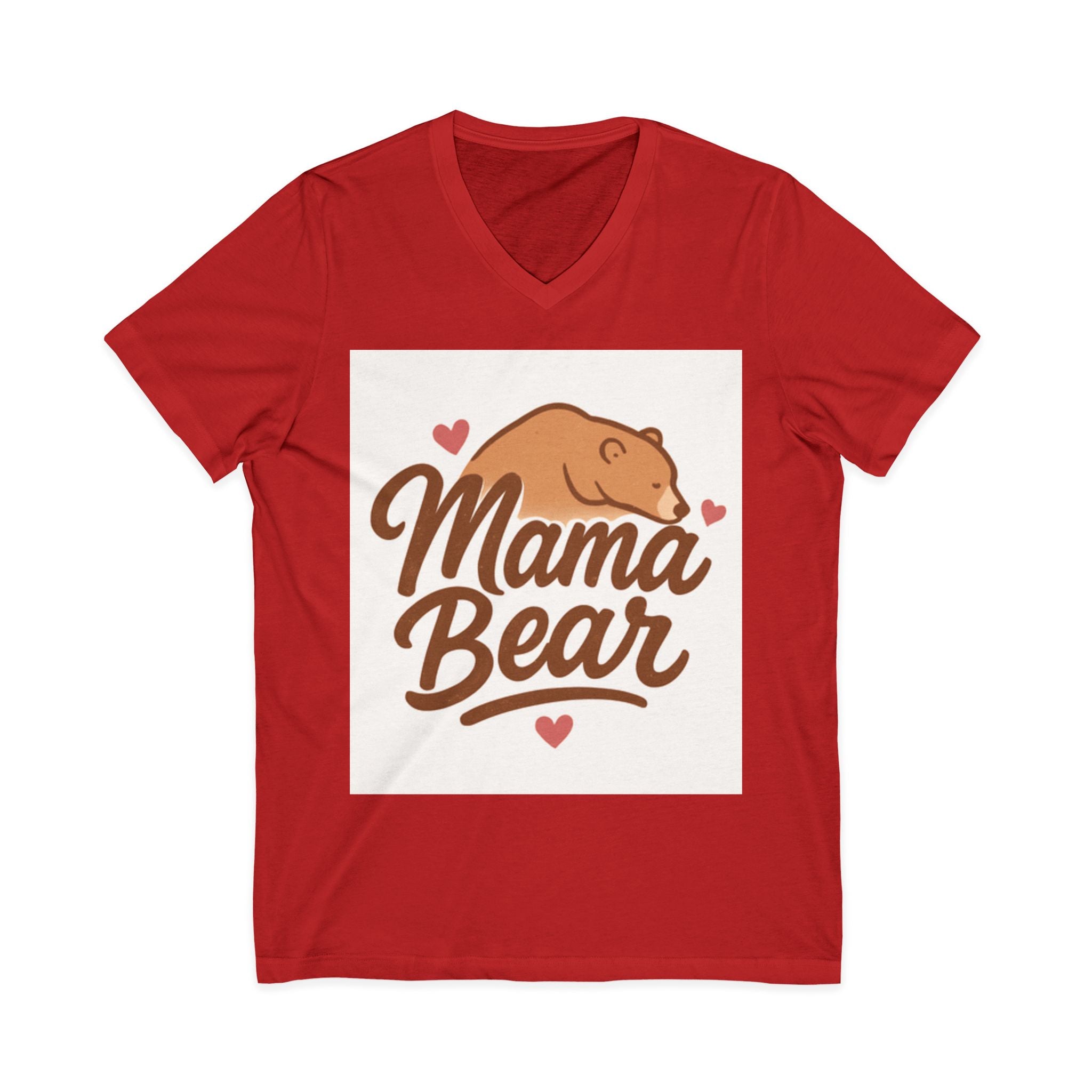 Mama Bear V-Neck Tee, Cute Mom Shirt, Comfortable Tee
