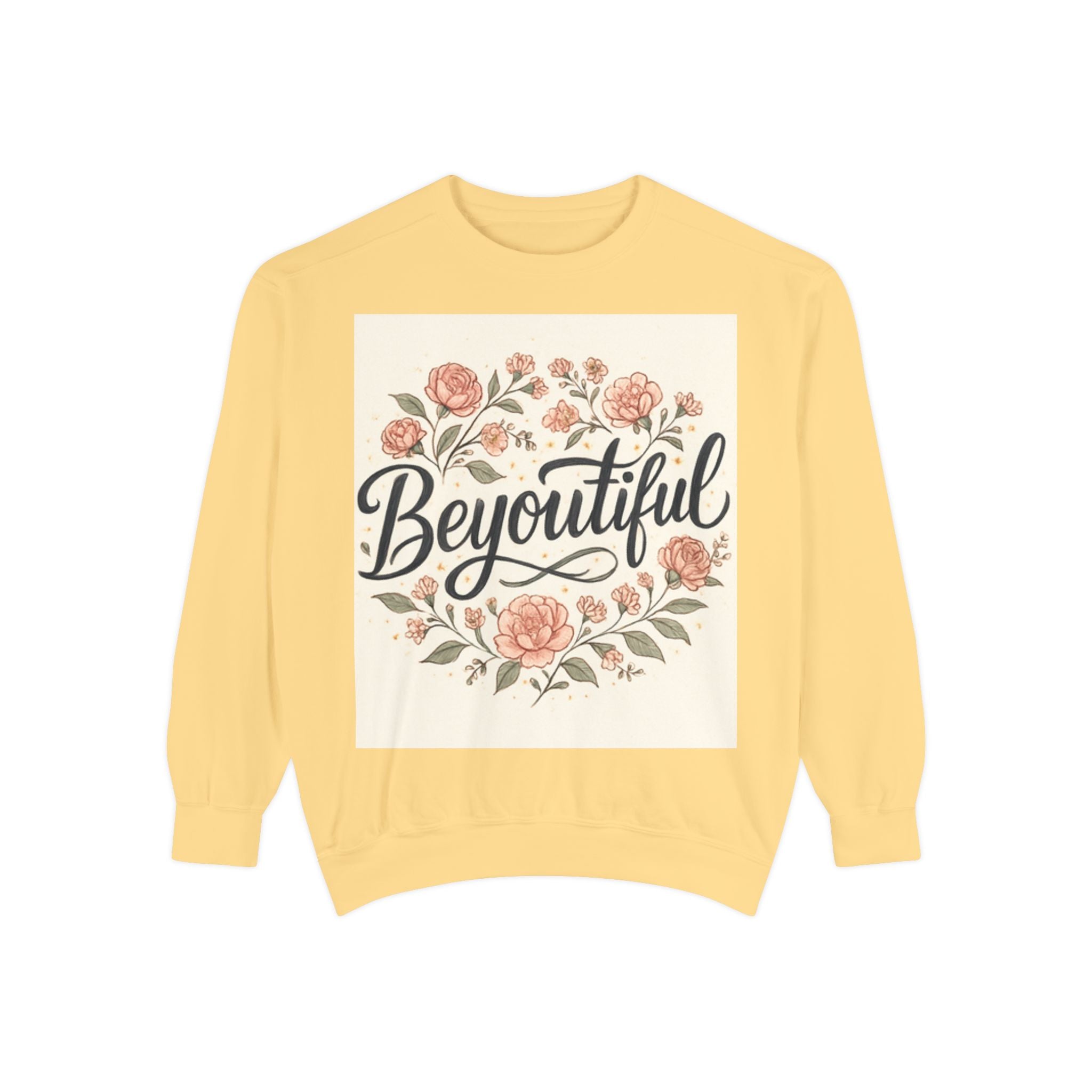 christian sweatshirt Beyoutiful Floral Sweatshirt, Cozy Sweatshirt yellow