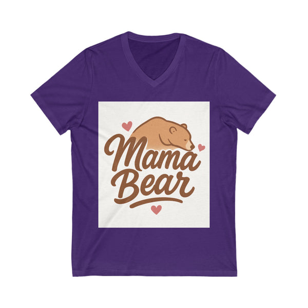 Mama Bear V-Neck Tee, Cute Mom Shirt, Comfortable Tee