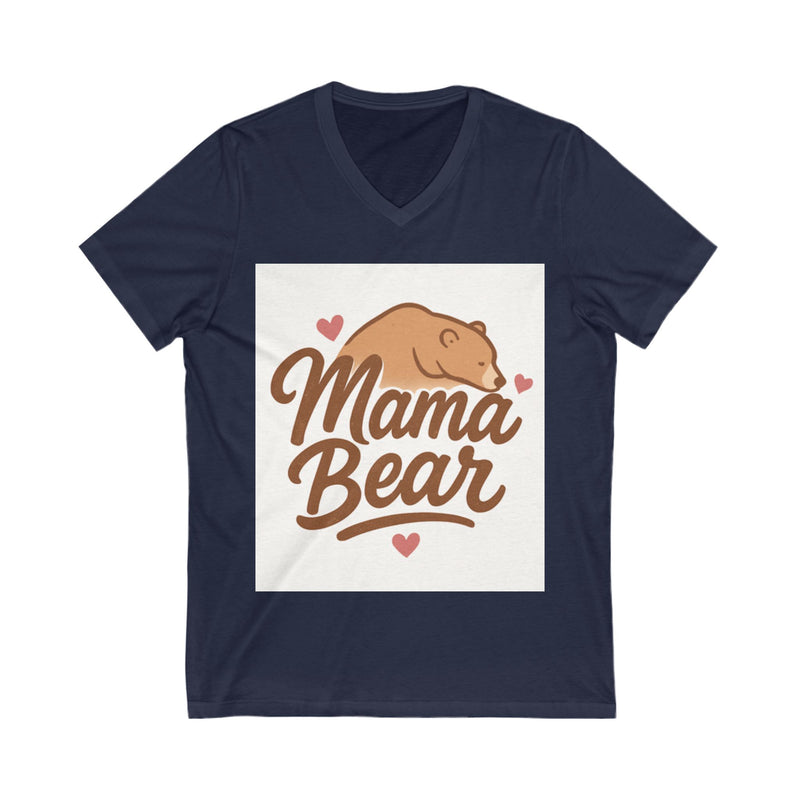 Mama Bear V-Neck Tee, Cute Mom Shirt, Comfortable Tee