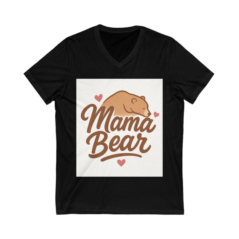 Mama Bear V-Neck Tee, Cute Mom Shirt, Comfortable Tee